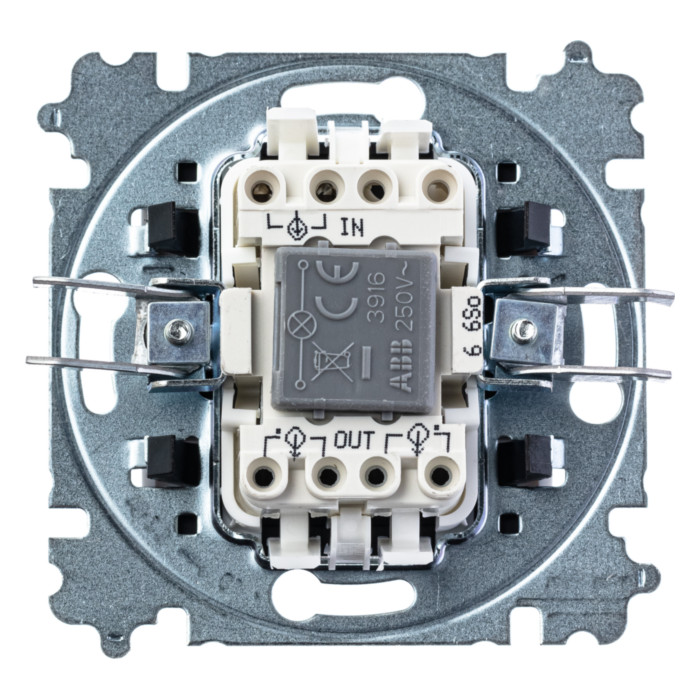 Выключатель одноклавишный ABB LEVIT с подсветкой, слоновая кость // белый, 2CHH590646A6017