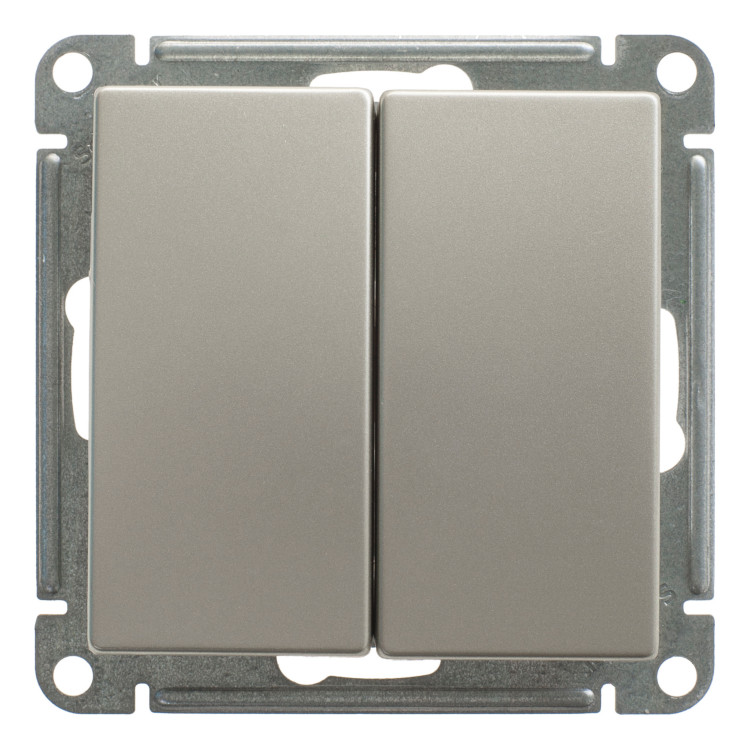 Двухклавишный проходной выключатель Schneider Electric W59, шампань, VS610-256-4-86