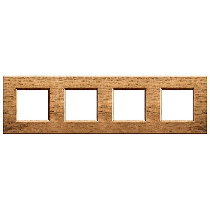 Рамка 4 поста BTicino LIVING LIGHT, европейский орех, LNA4802M4LNC