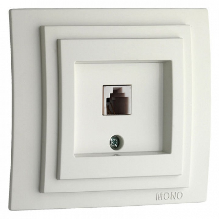 Телефонная розетка Mono Electric Rj45 Cat3 Despina/ Larissa бел механизм 500-001925-124