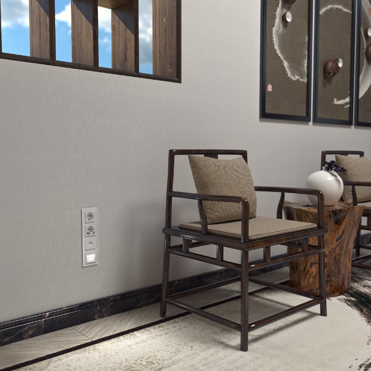 Рамка из стекла на 4 поста Favorit белый матовый W0041105