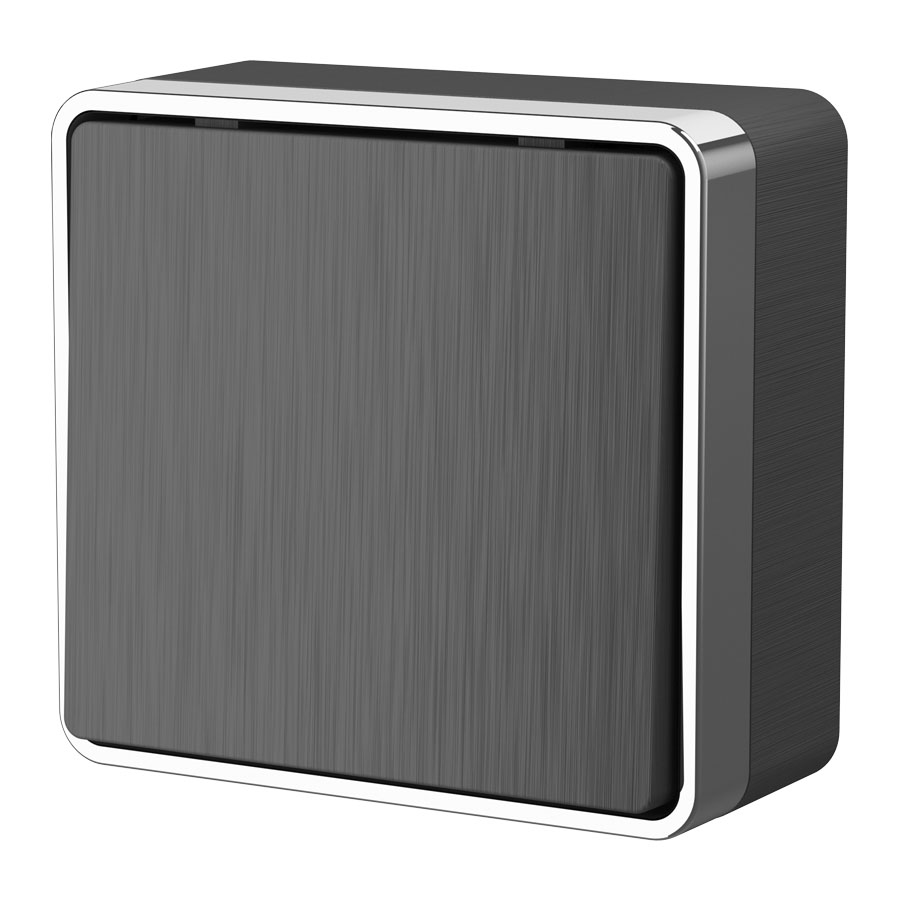 Выключатель одноклавишный проходной Gallant графит рифленый W5012004