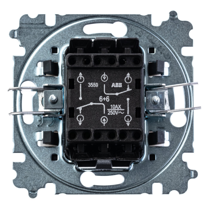 Выключатель двухклавишный ABB LEVIT, жемчуг // ледяной, 2CHH595245A6068