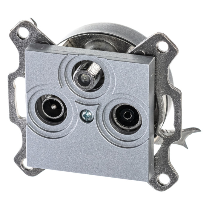 Розетка TV-FM-SAT ABB LEVIT, , серебро, 2CHH083303A6070