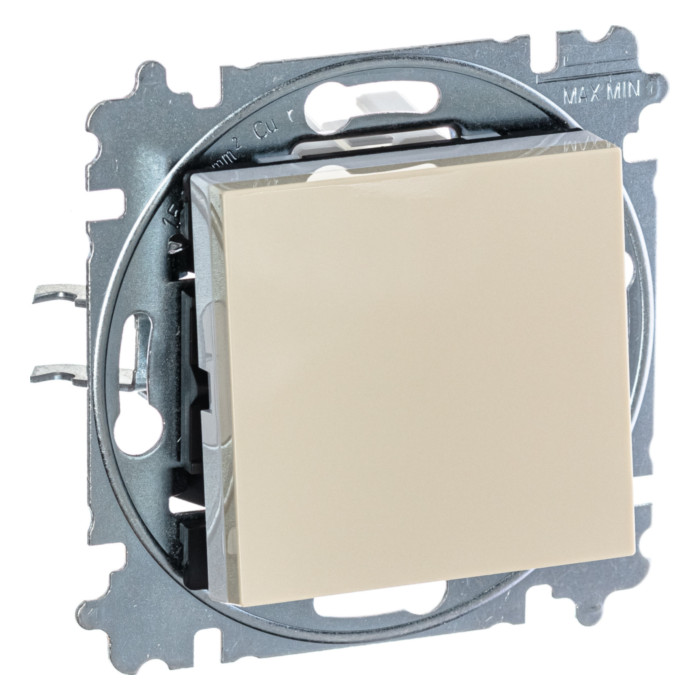 Выключатель одноклавишный ABB LEVIT, слоновая кость // белый, 2CHH590645A6017