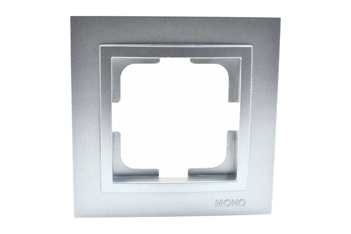 Рамка на 1 пост Mono Electric Despina серебро 102-210000-160