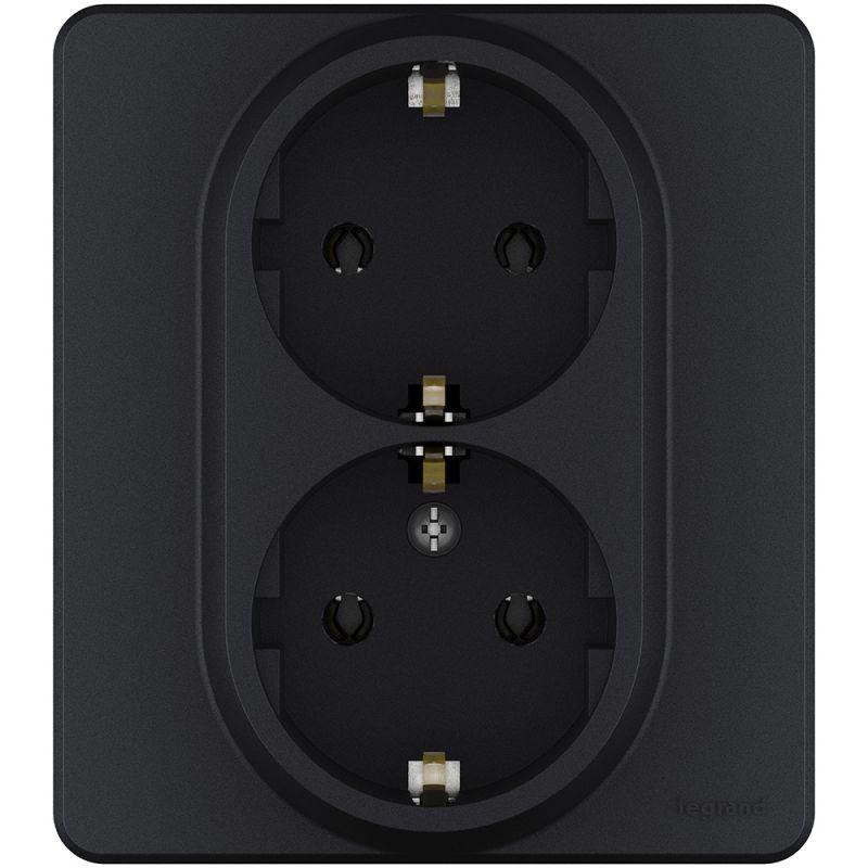 Розетка Inspiria 16А 250В 2х2P+E немецк. стандарт антрацит Leg 673753