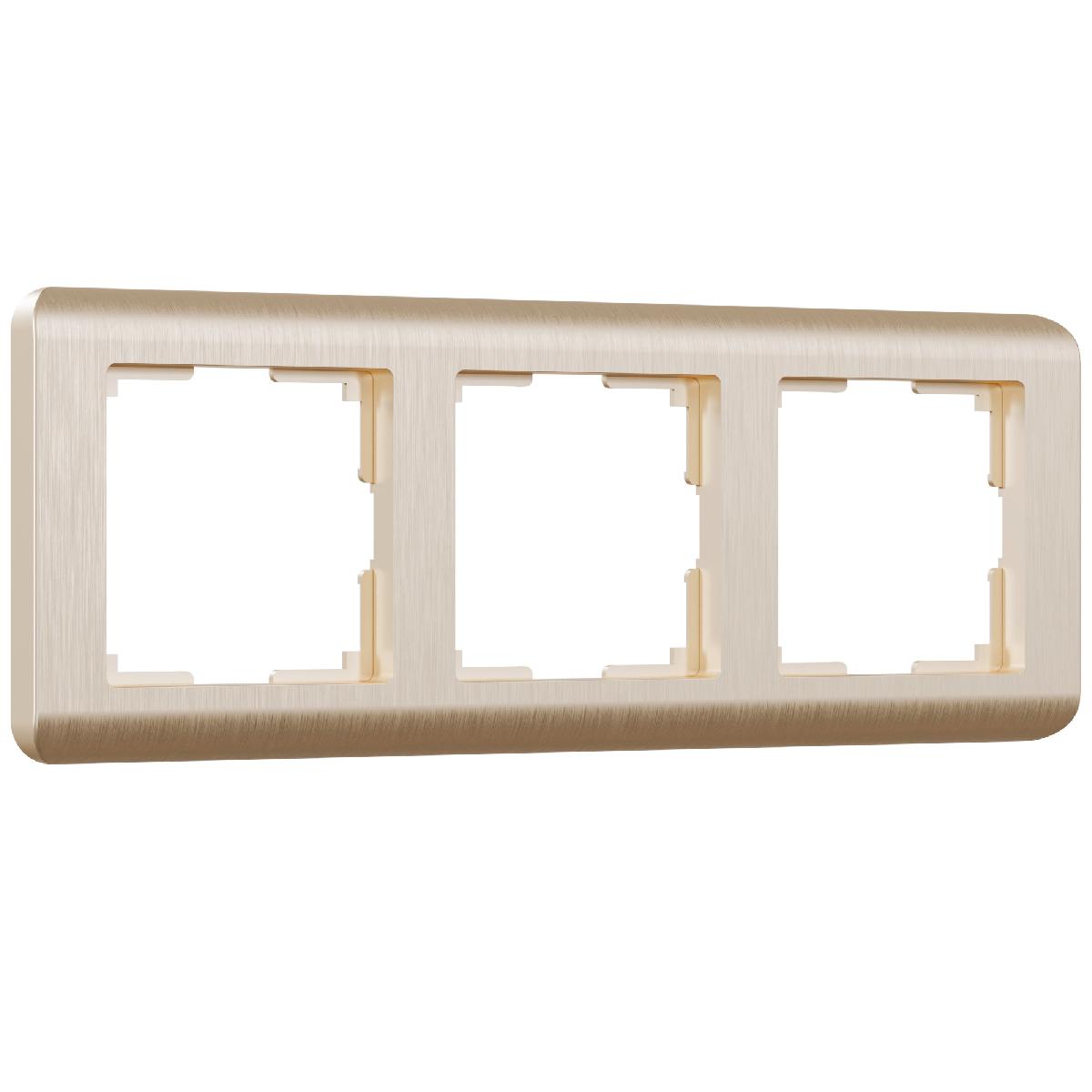 Рамка из поликарбоната на 3 поста Stream шампань W0032111