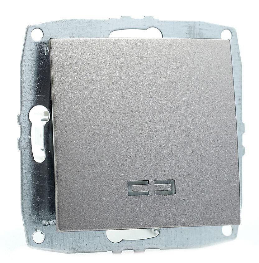 Выключатель одноклавишный с подсветкой механизм Mono Electric Despina/ Larissa антрацит 500-002425-101