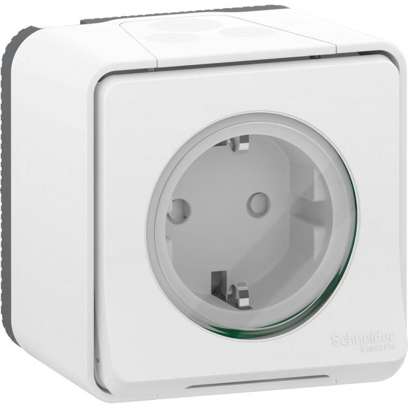 Розетка  ОП Mureva Styl 16А IP55 с заземлением белый SchE MUR39034