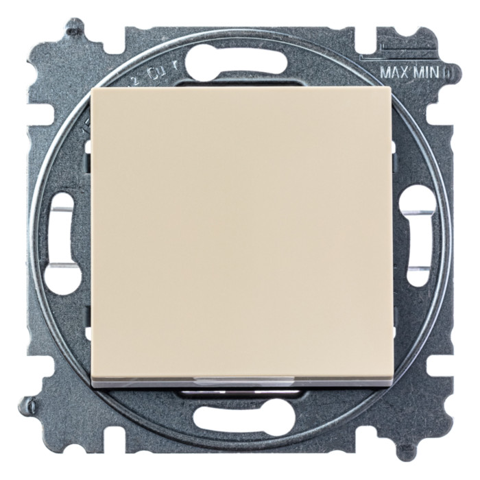 Выключатель одноклавишный ABB LEVIT, слоновая кость // белый, 2CHH590645A6017