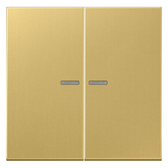 Клавиша двойная с линзами Jung LS METAL, латунь, ME2995KO5C