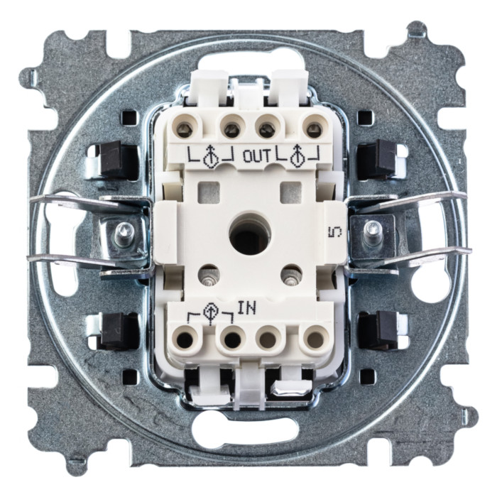 Выключатель двухклавишный ABB LEVIT, сталь // дымчатый черный, 2CHH590545A6069