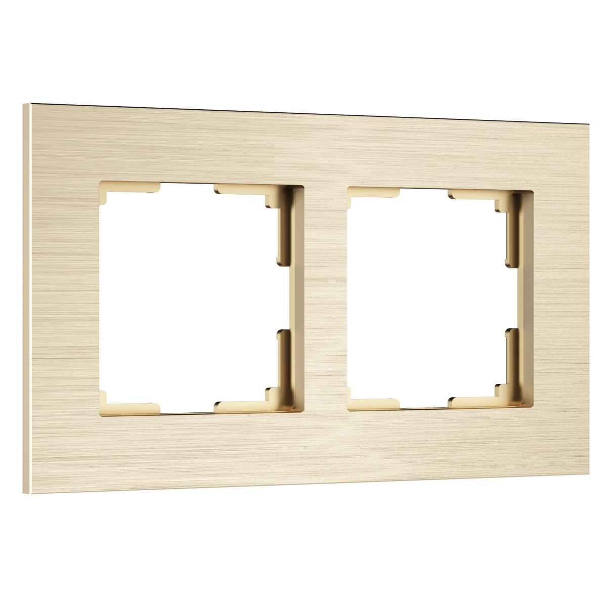 Рамка из металла на 2 поста АluMax шампань алюминий W0023511