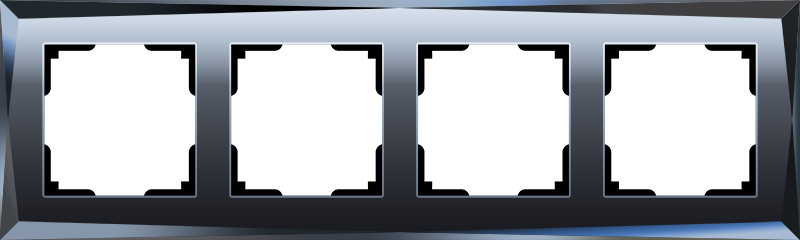 Рамка из стекла на 4 поста Diamant черный W0041208