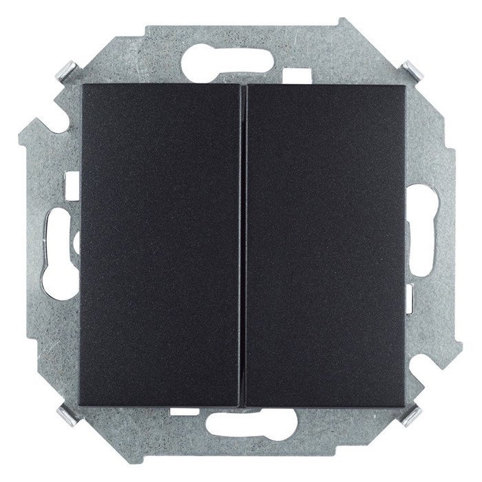 Переключатель 2-клавишный Simon SIMON 15, 4000 Вт, графит, 1591397-038