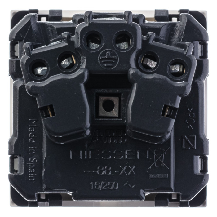 Розетка ABB ZENIT,  со шторками, альпийский белый, 2CLA228800N1101