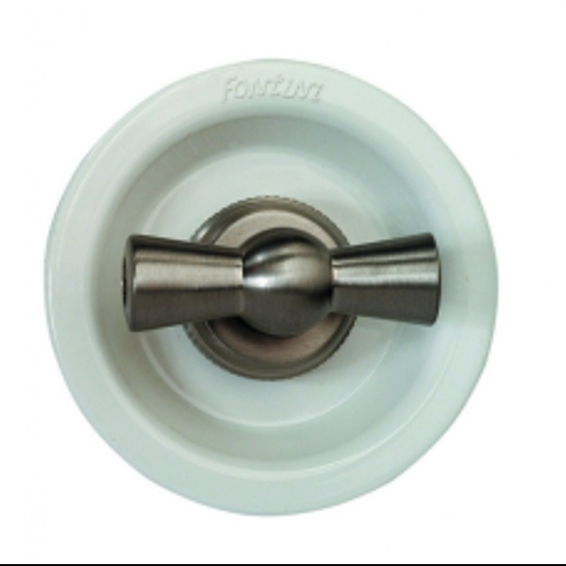 Выключатель поворотный на два направления Fontini VENEZIA, хром//белый, 35300252