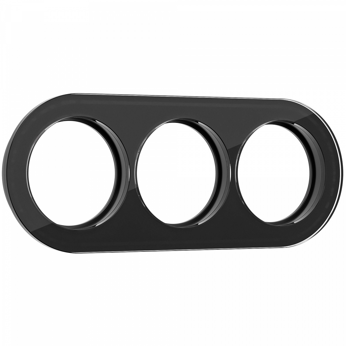 Рамка из стекла на 3 поста черный W0035108