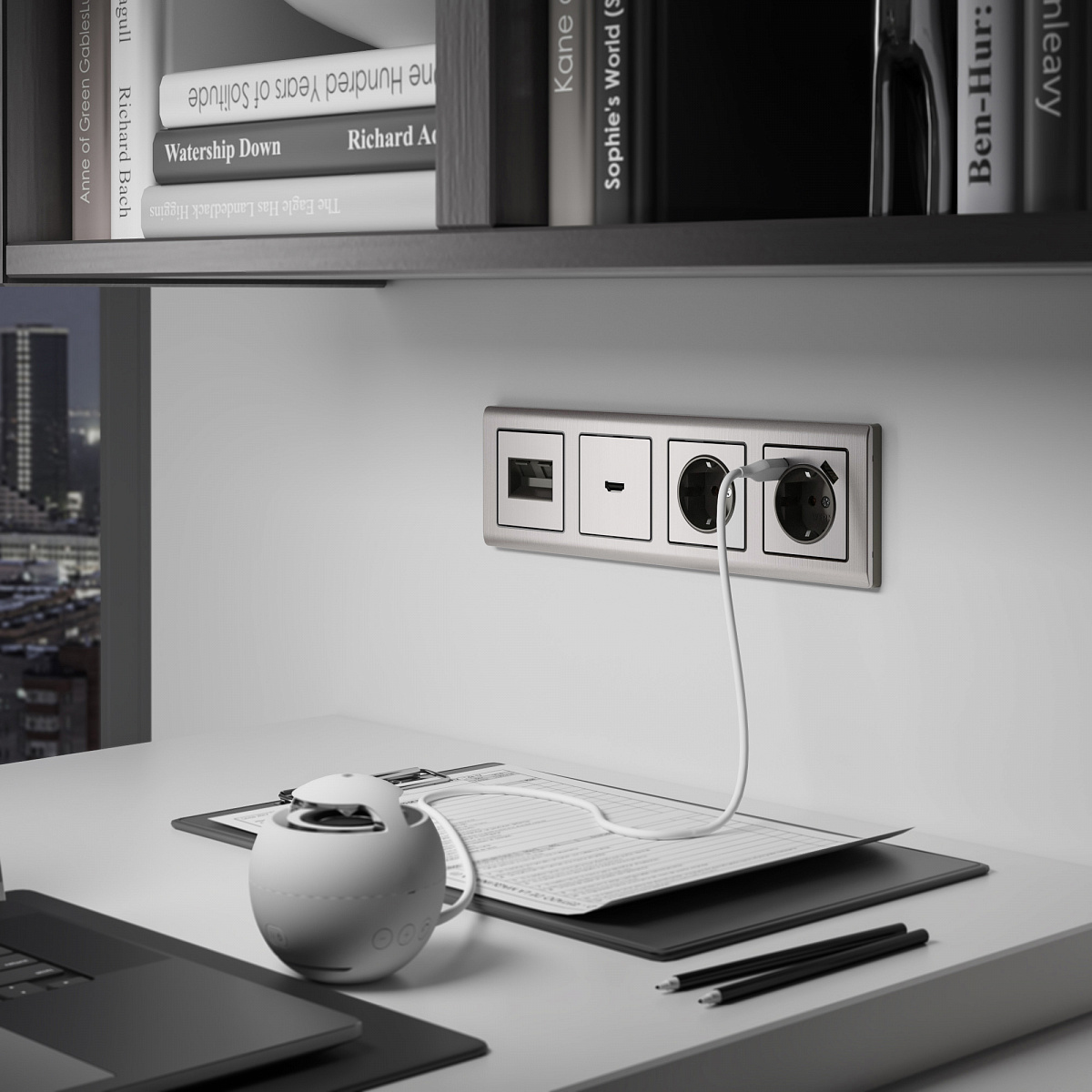 Рамка из металла на 4 поста Metallic глянцевый никель W0041602