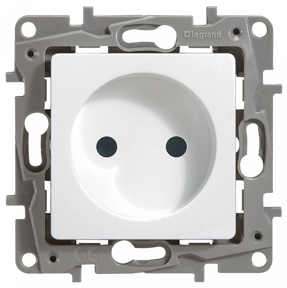 Розетка 2К+З - немецкий стандарт - винтовые зажимы - 16 А - 250 В~ - Etika - белый