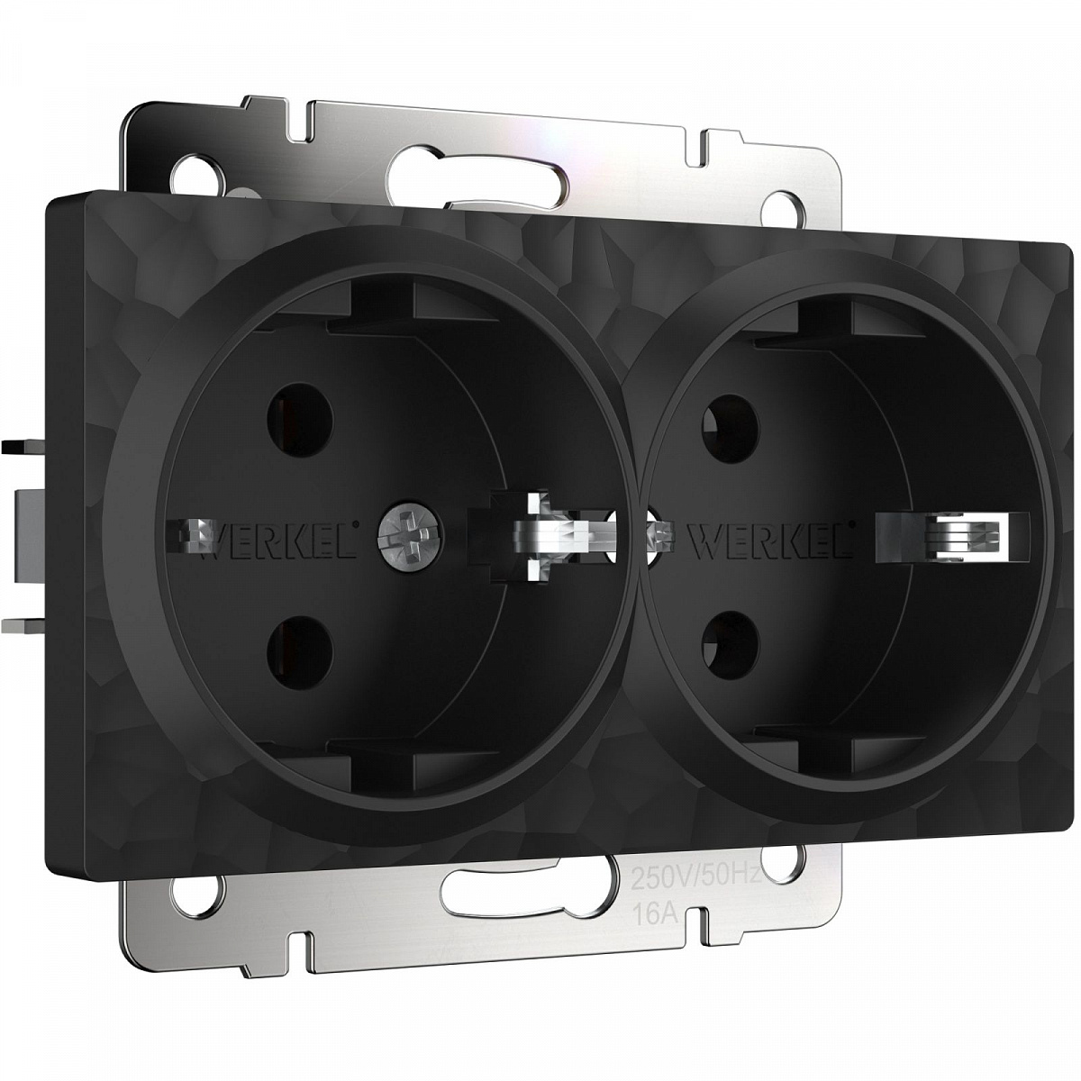 Розетка двойная с заземлением черный W1272008