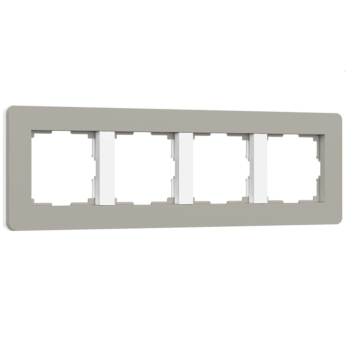 Рамка на 4 поста Split (дымчатый/белый, soft-touch) W0043067