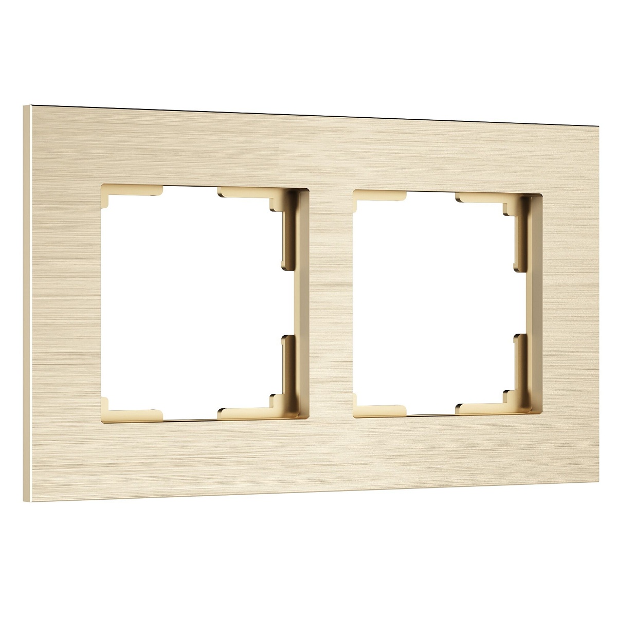 Рамка из металла на 2 поста АluMax шампань алюминий W0023511