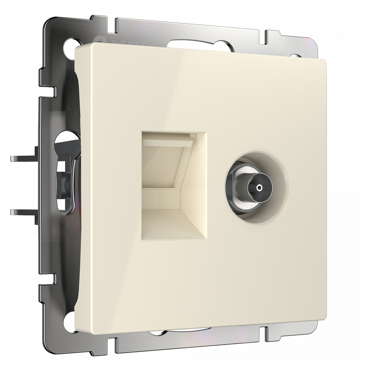 Розетка ТВ+Ethernet RJ-45 6 cat. слоновая кость W1181303