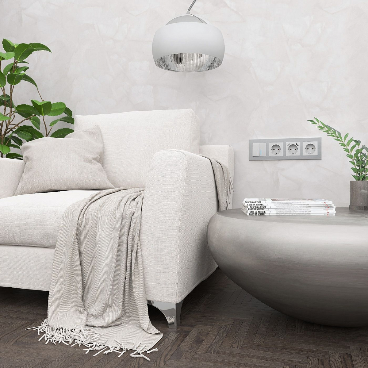 Рамка из металла на 4 Аluminium алюминий W0041706