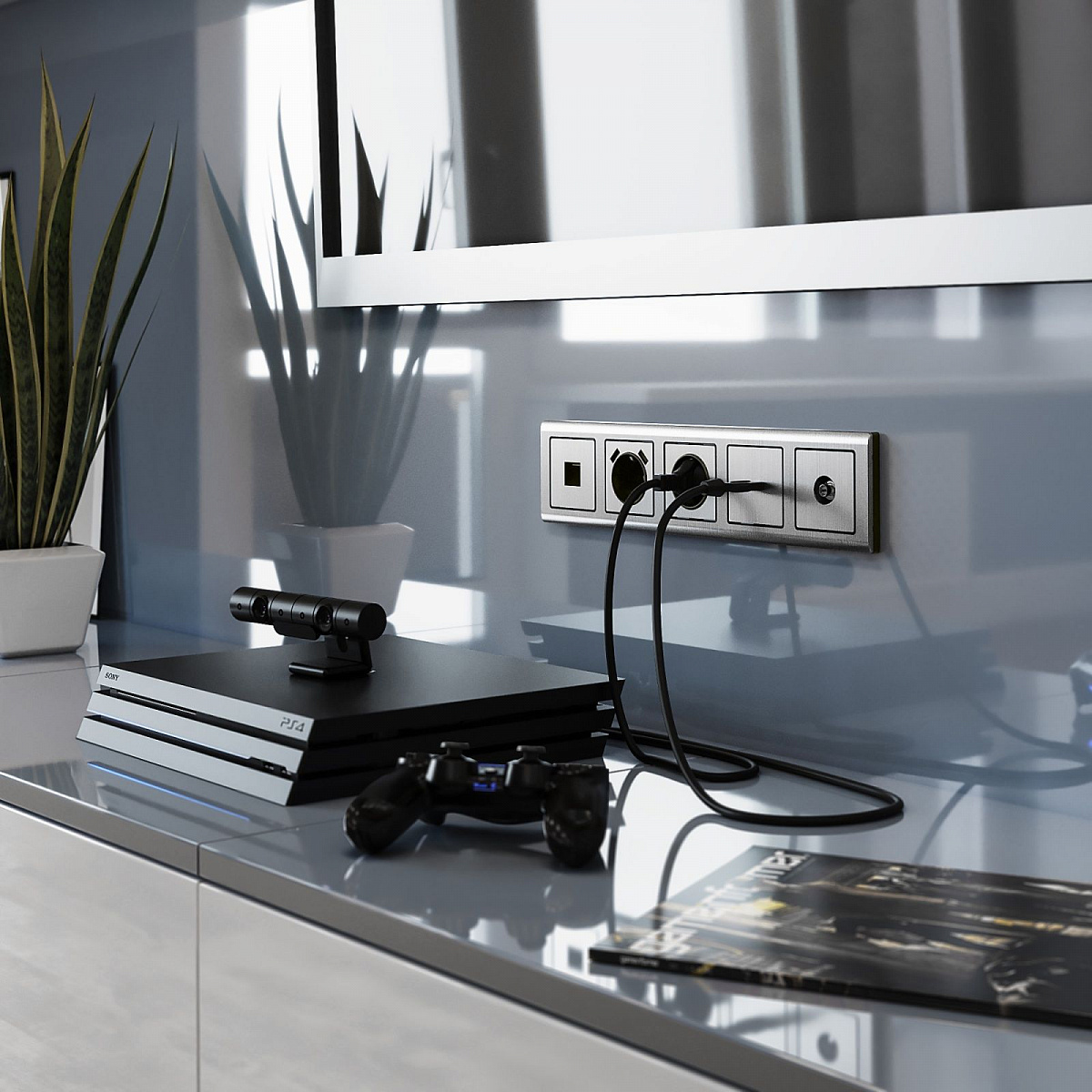 Розетка Ethernet RJ-45 глянцевый никель W1181002