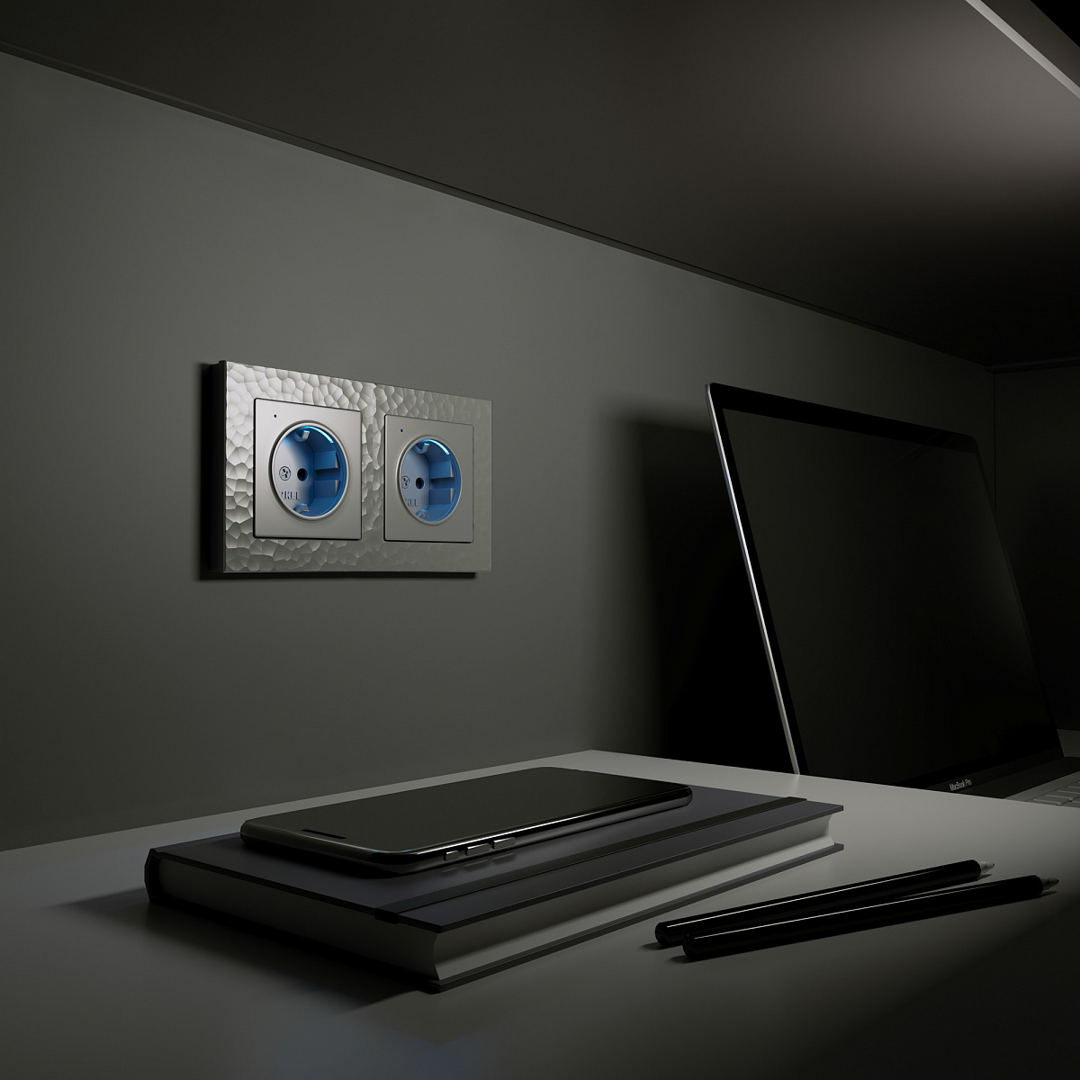 Рамка из поликарбоната на 2 поста Hammer серебряный W0022406