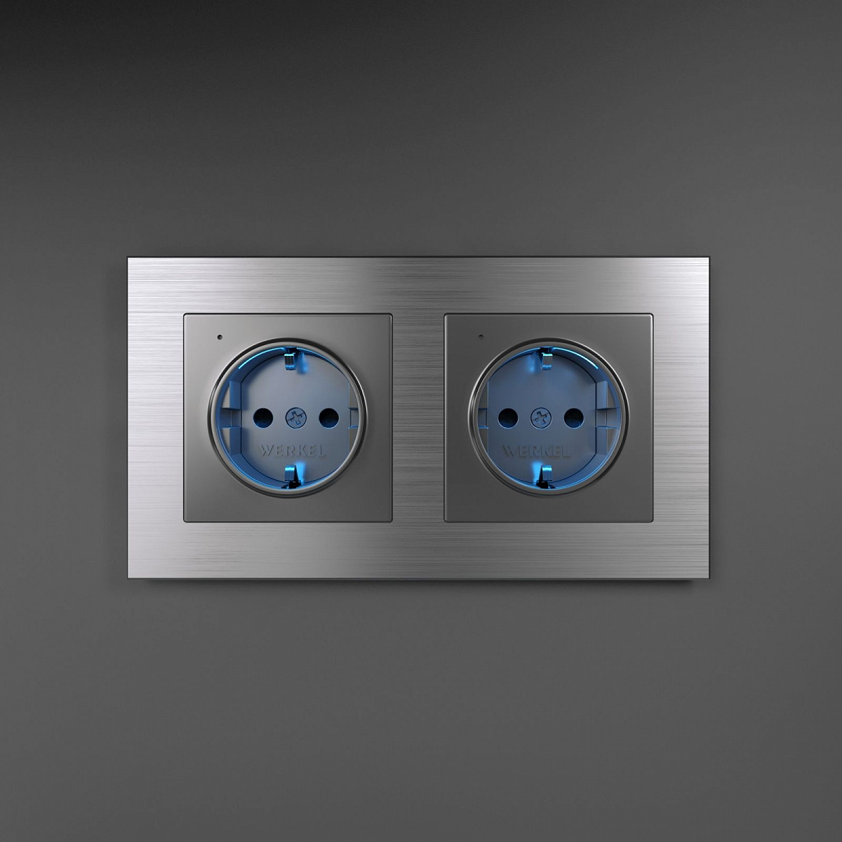 Рамка из металла на 2 поста Аluminium алюминий W0021706