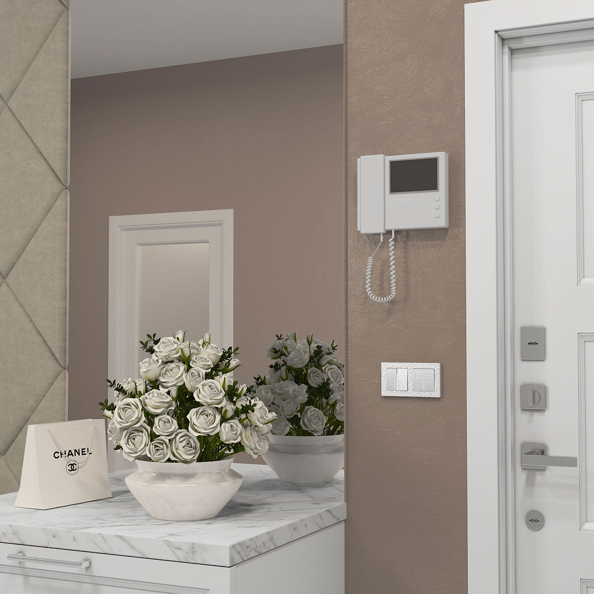 Выключатель одноклавишный проходной с подсветкой белый W1212101