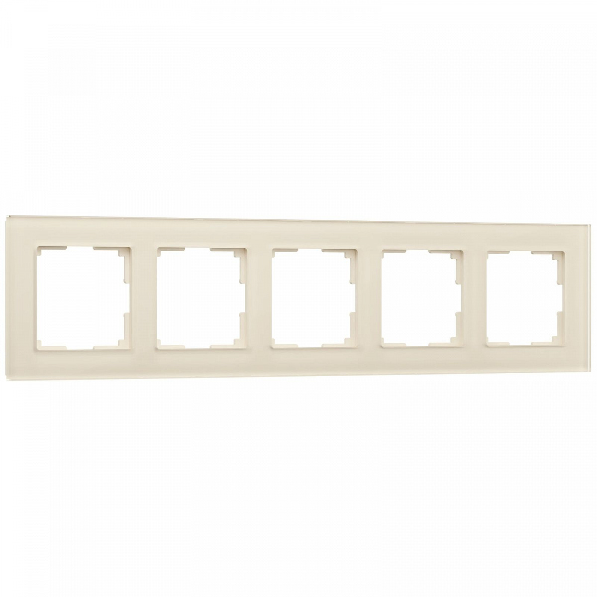 Рамка из стекла на 5 постов Favorit молочный W0051141