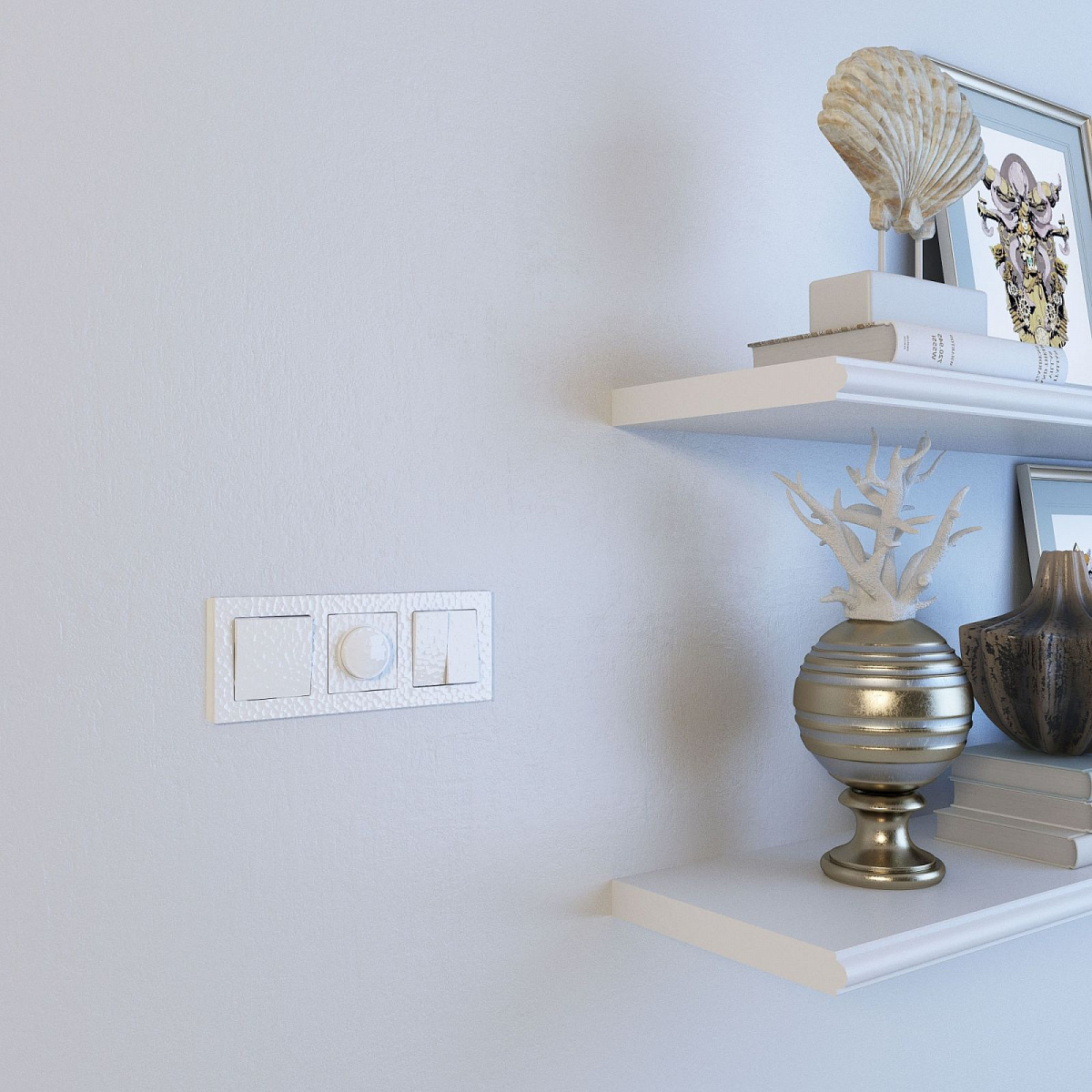 Рамка из поликарбоната на 3 поста Hammer белый W0032401