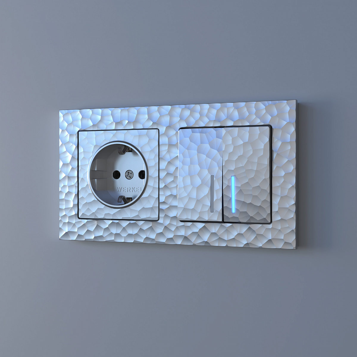 Розетка с заземлением серебряный W1271006