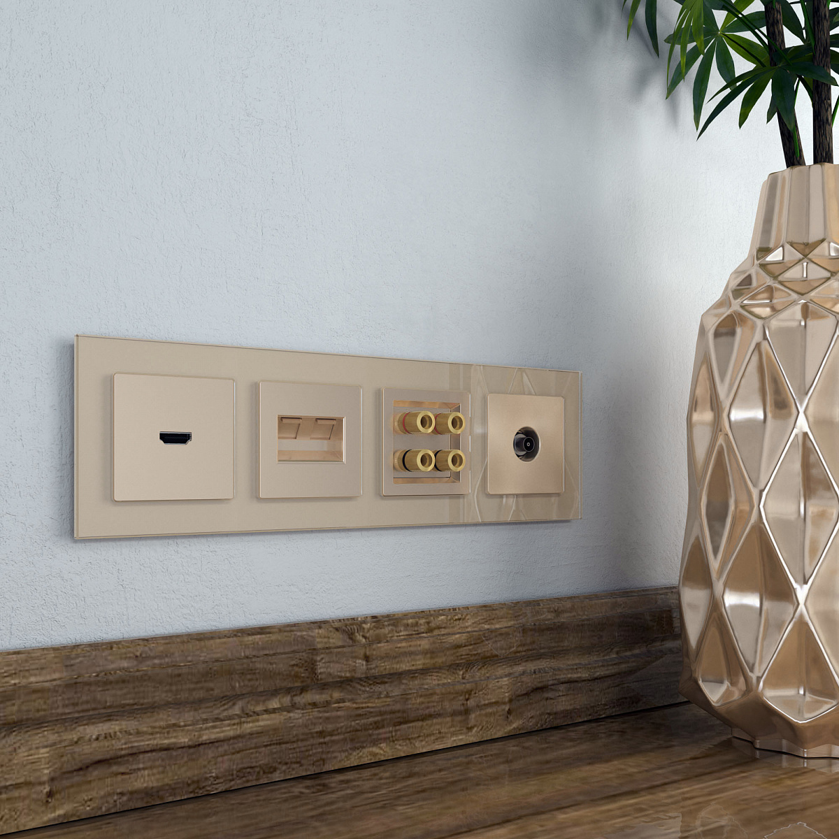 ТВ-розетка оконечная шампань W1183011