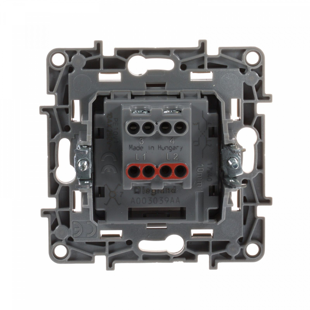 Механизм переключателя промежуточного 1-кл. СП Etika 10А IP20 250В 10AX винт. клеммы бел. Leg 672209