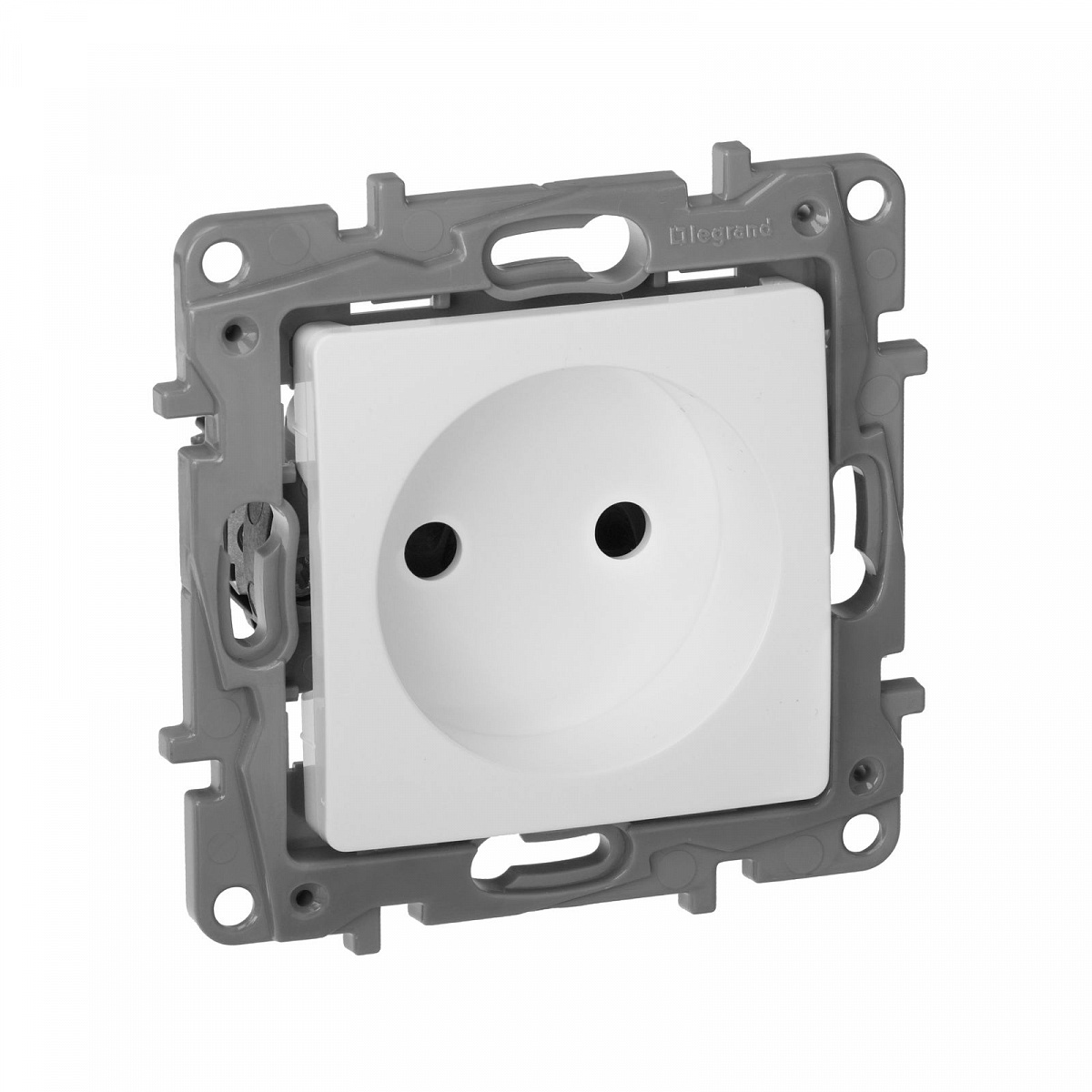 Розетка 1-м СП Etika 16А IP31 250В 2P без заземл. защ. шторки немецк. стандарт винт. клеммы механизм бел. Leg 672234