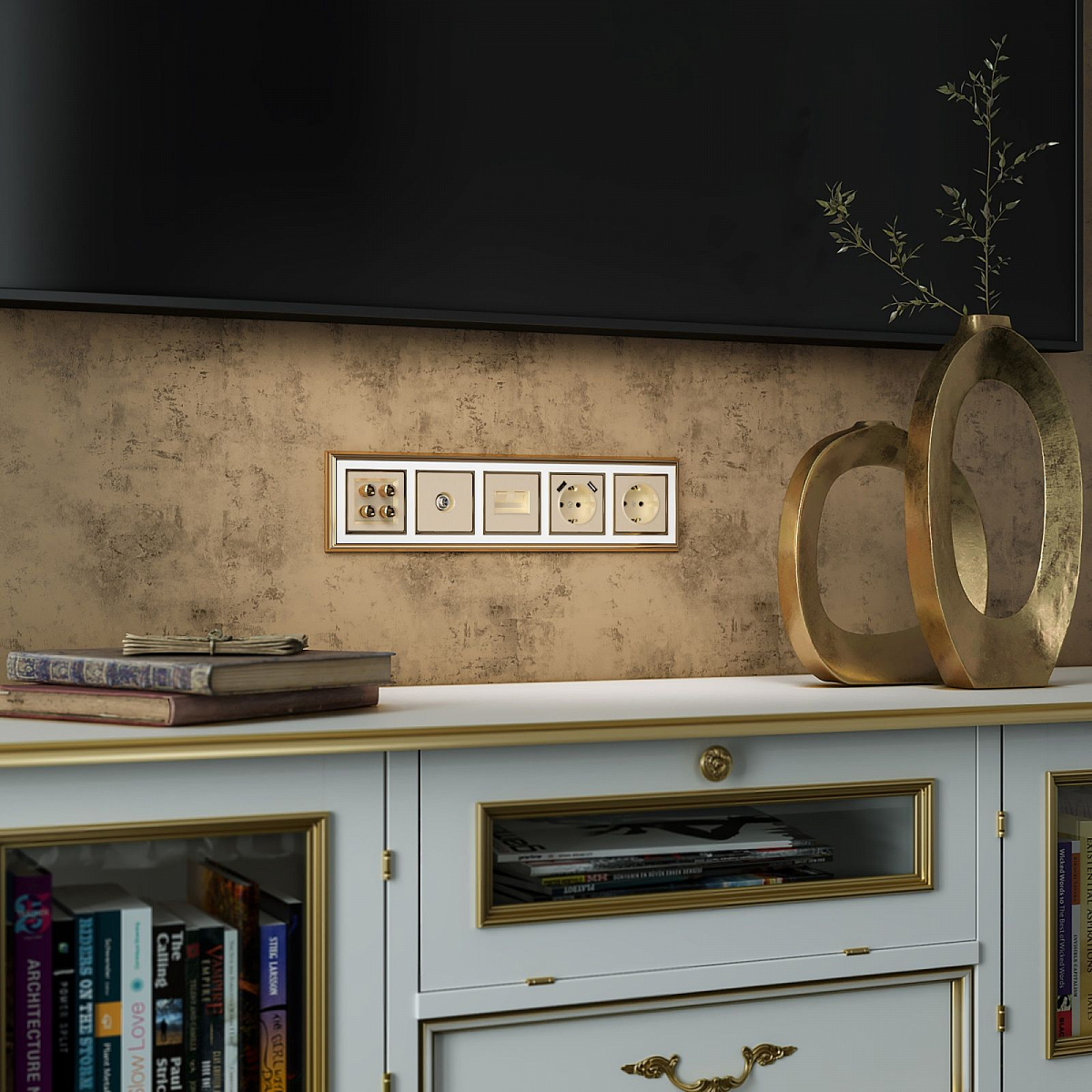 ТВ-розетка оконечная шампань W1183011