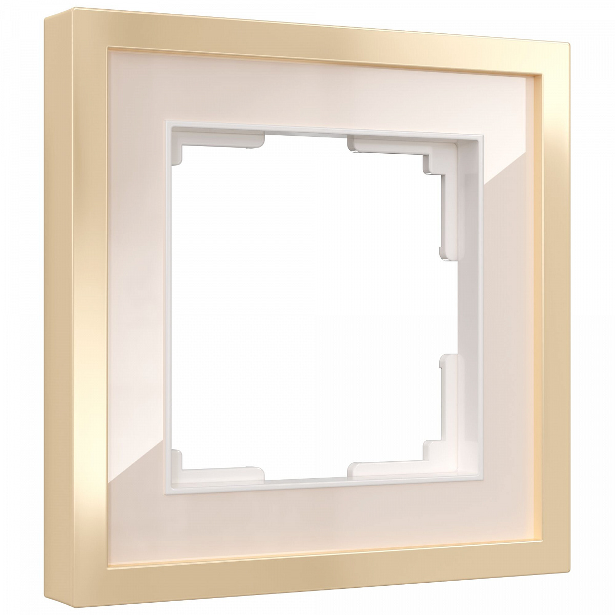 Рамка из металла на 1 пост Baguette айвори/латунь W0012851