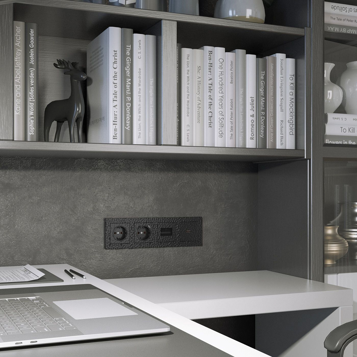 Накладка для двойной розетки Еthernet RJ-45 черный W1291108