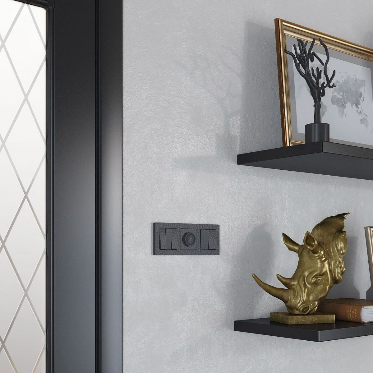 Набор клавиш для выключателя трехклавишного черный W1239008